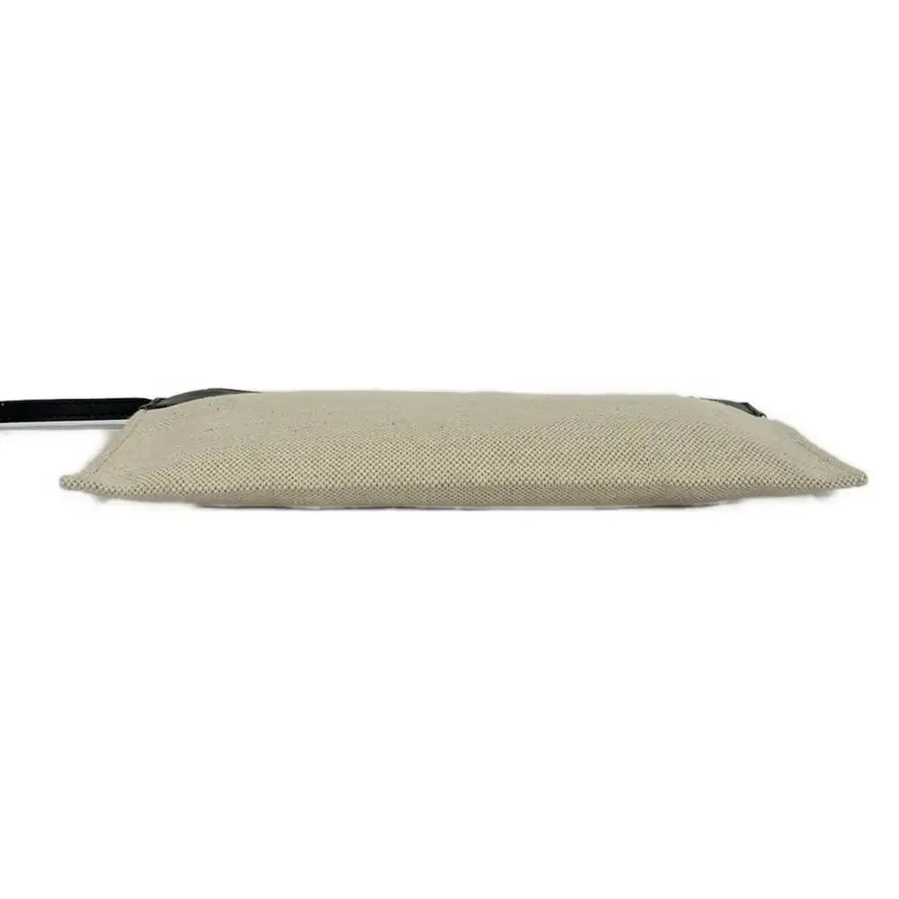 Balenciaga Pouch Cream Black Canvas Leather